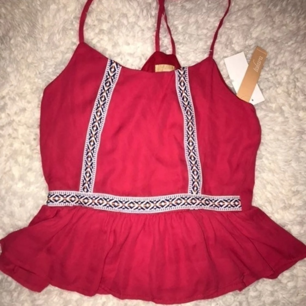 NWT Red Peplum Top